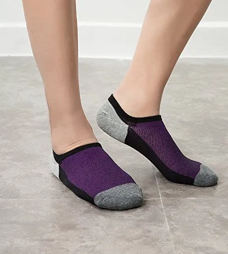 Men's Low Cut No Show Socks 6 Pack Colorful Athletic Running Sport Socks