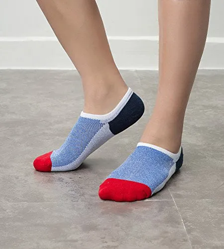 Men's Low Cut No Show Socks 6 Pack Colorful Athletic Running Sport Socks