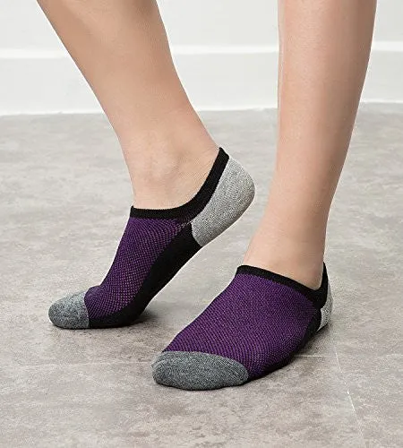Men's Low Cut No Show Socks 6 Pack Colorful Athletic Running Sport Socks