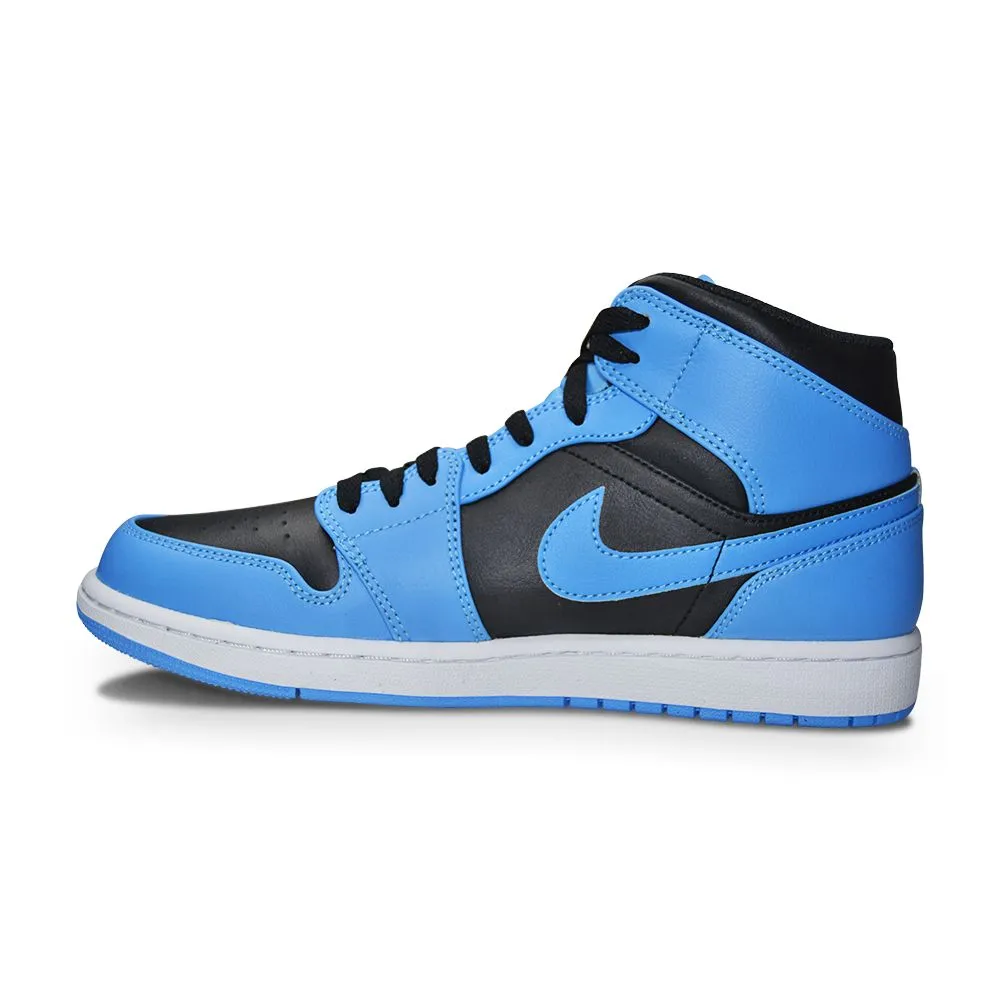 Mens Nike Air Jordan 1 Mid  "University Blue Black White"