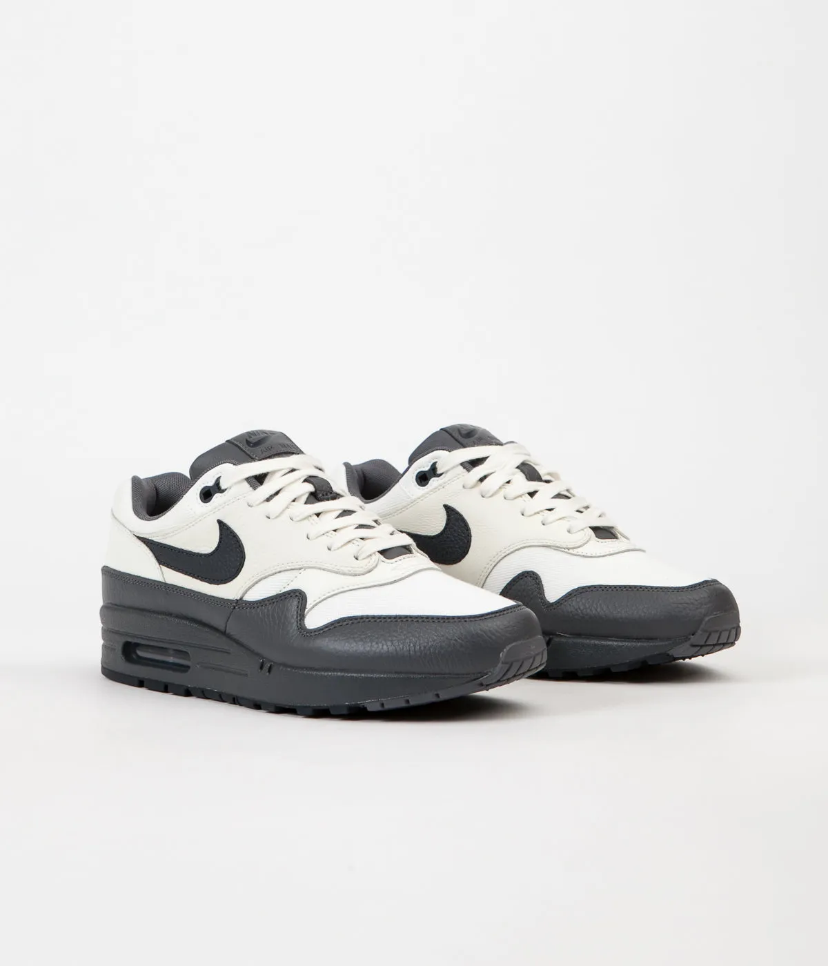 Nike Air Max 1 Premium Shoes - Sail / Dark Obsidian - Dark Grey