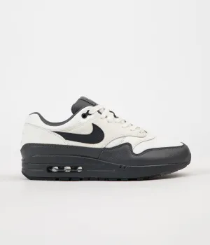 Nike Air Max 1 Premium Shoes - Sail / Dark Obsidian - Dark Grey