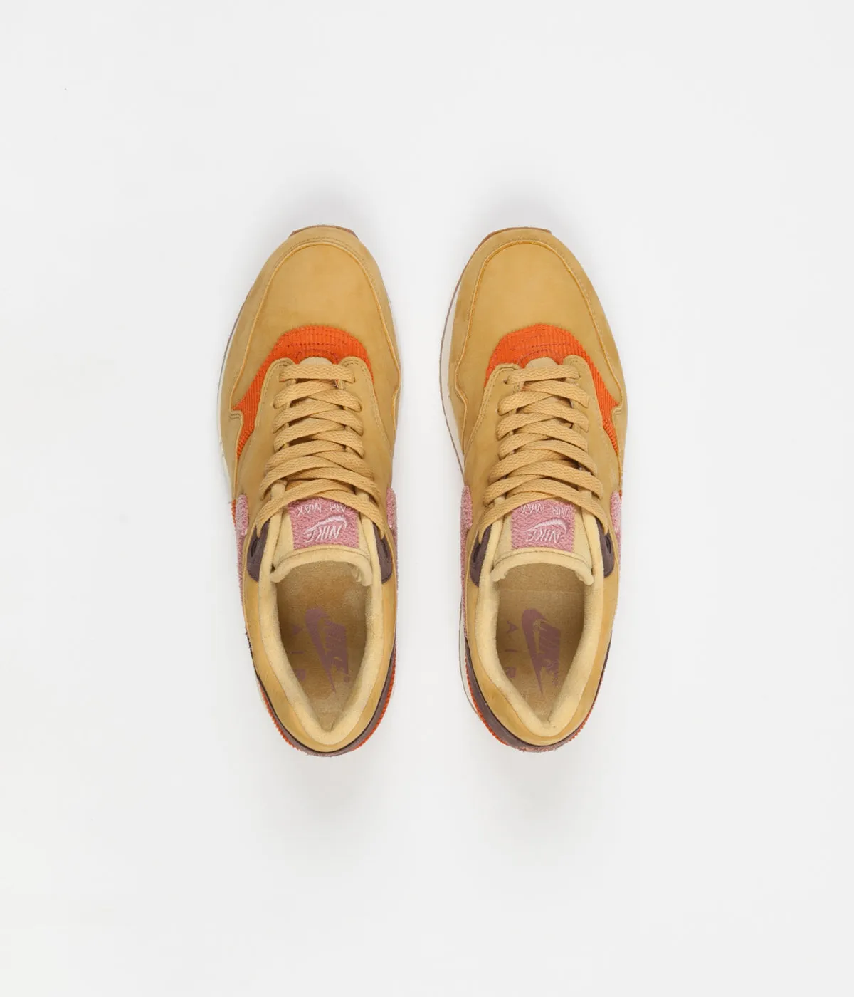 Nike Air Max 1 Shoes - Wheat Gold / Rust Pink - Baroque Brown
