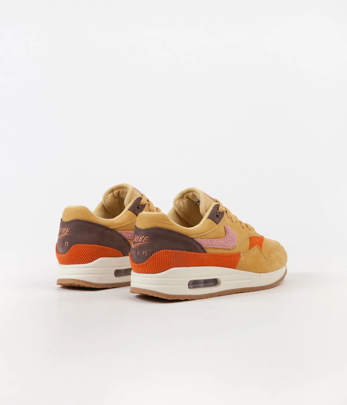Nike Air Max 1 Shoes - Wheat Gold / Rust Pink - Baroque Brown