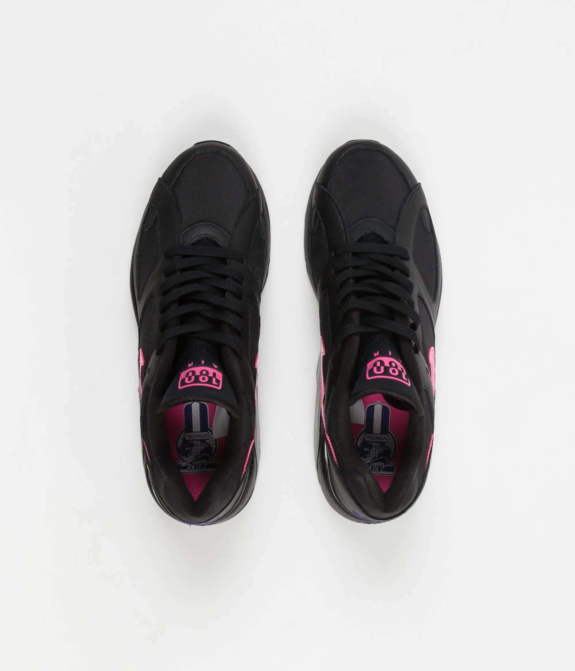 Nike Air Max 180 Shoes - Black / Pink Blast - Wolf Grey