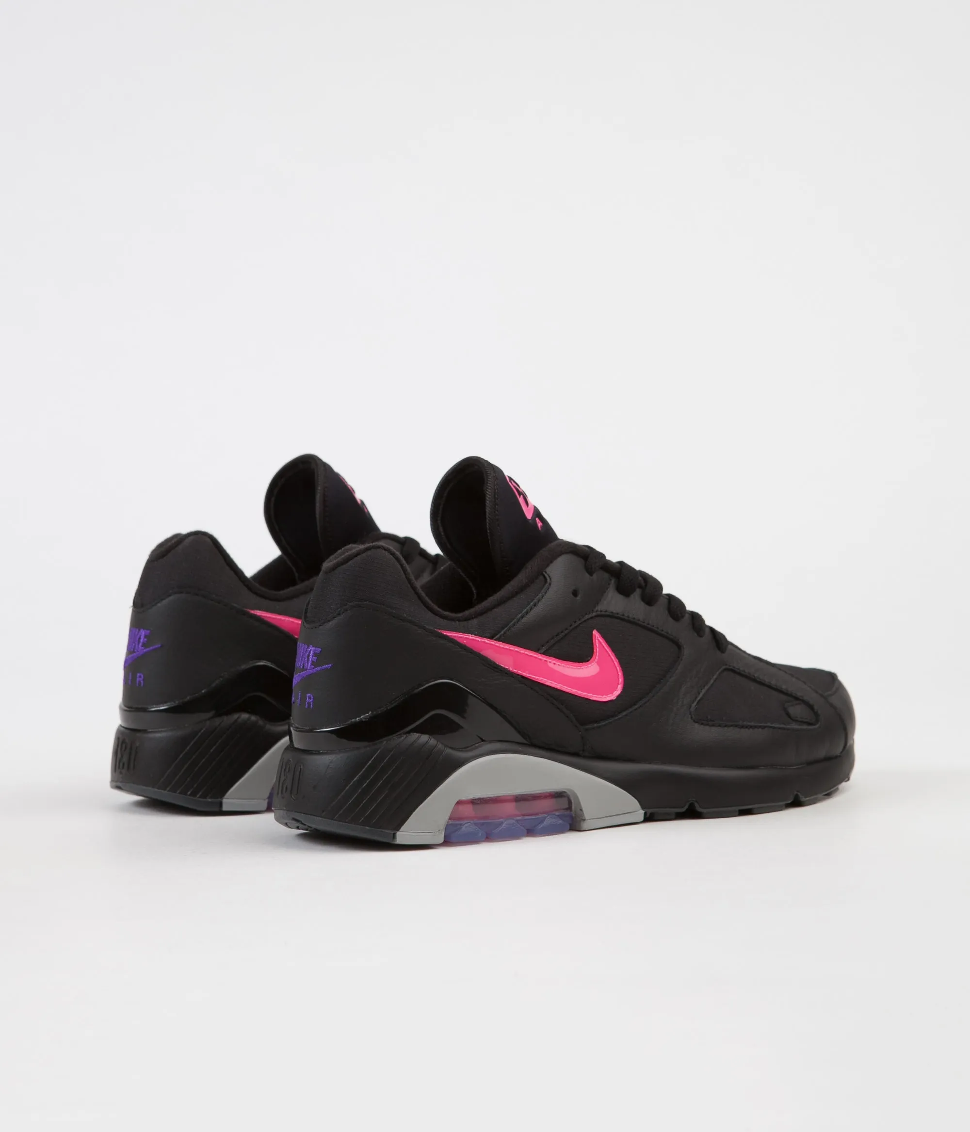 Nike Air Max 180 Shoes - Black / Pink Blast - Wolf Grey