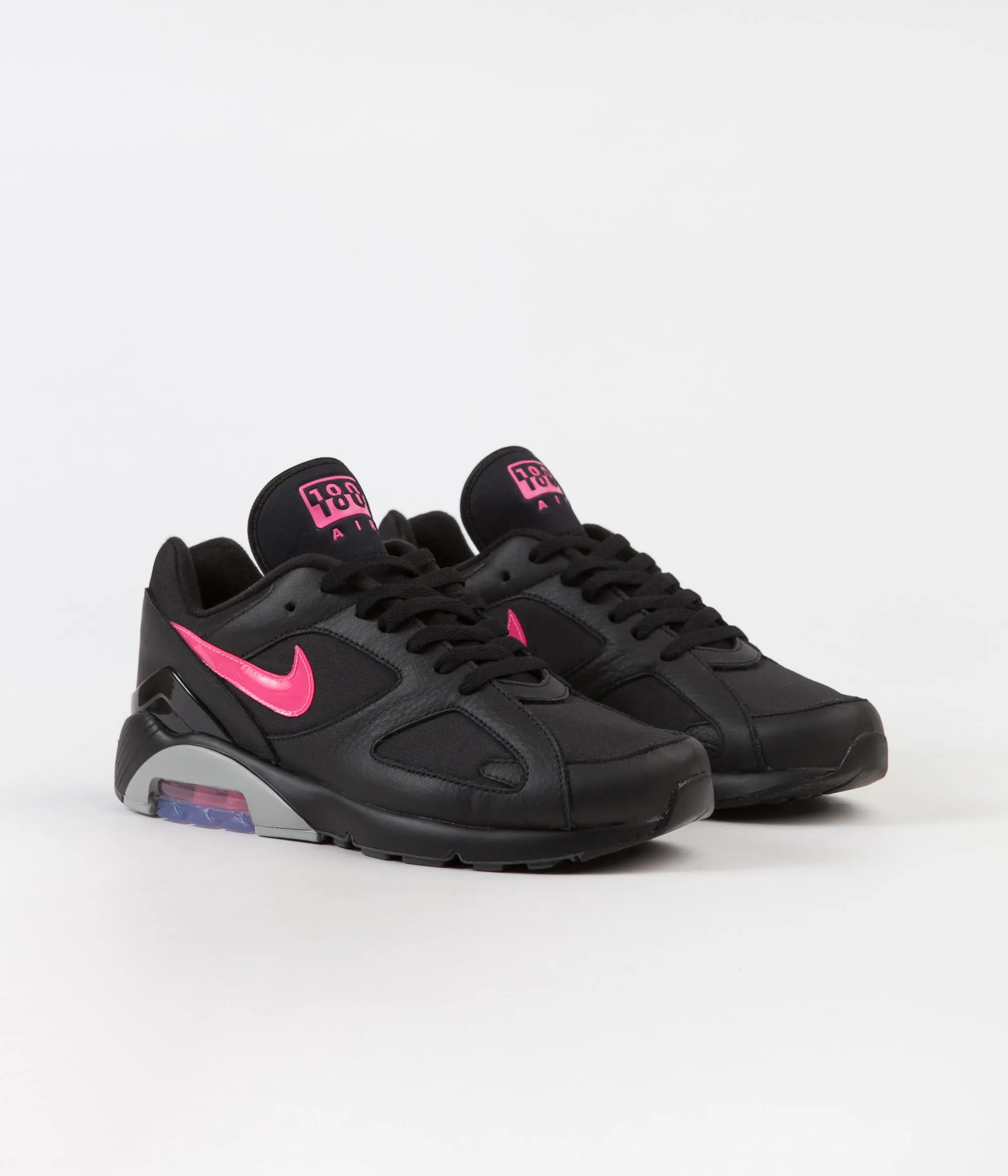 Nike Air Max 180 Shoes - Black / Pink Blast - Wolf Grey