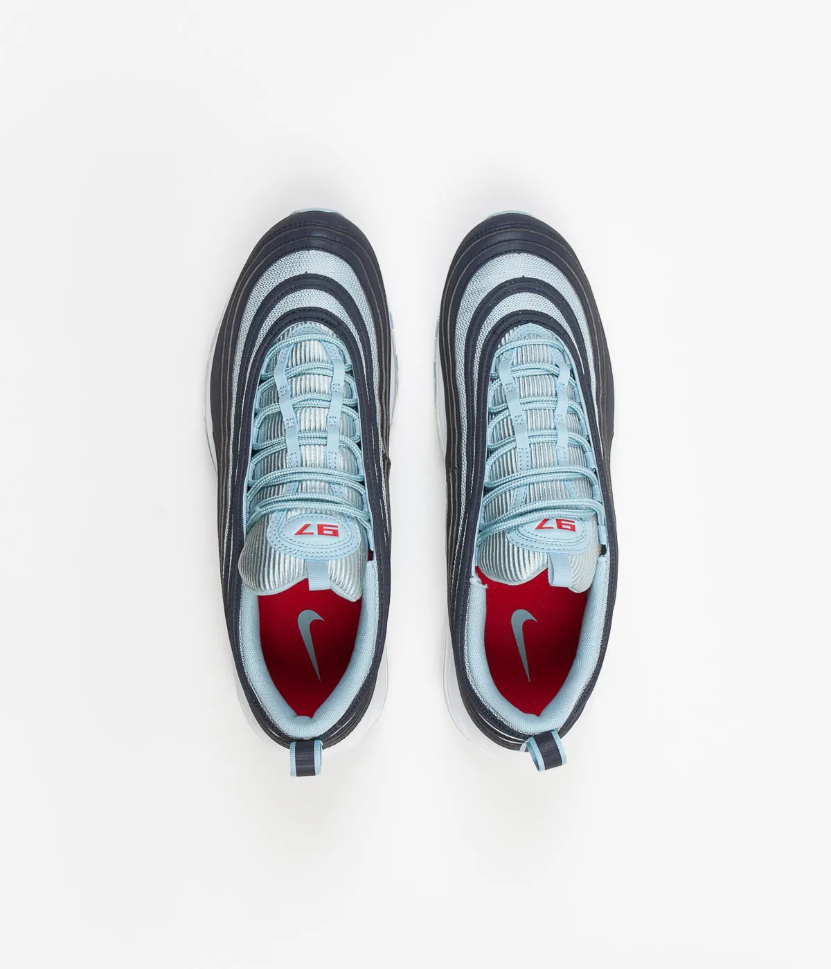 Nike Air Max 97 Premium Shoes - Dark Obsidian / Ocean Bliss - University Red
