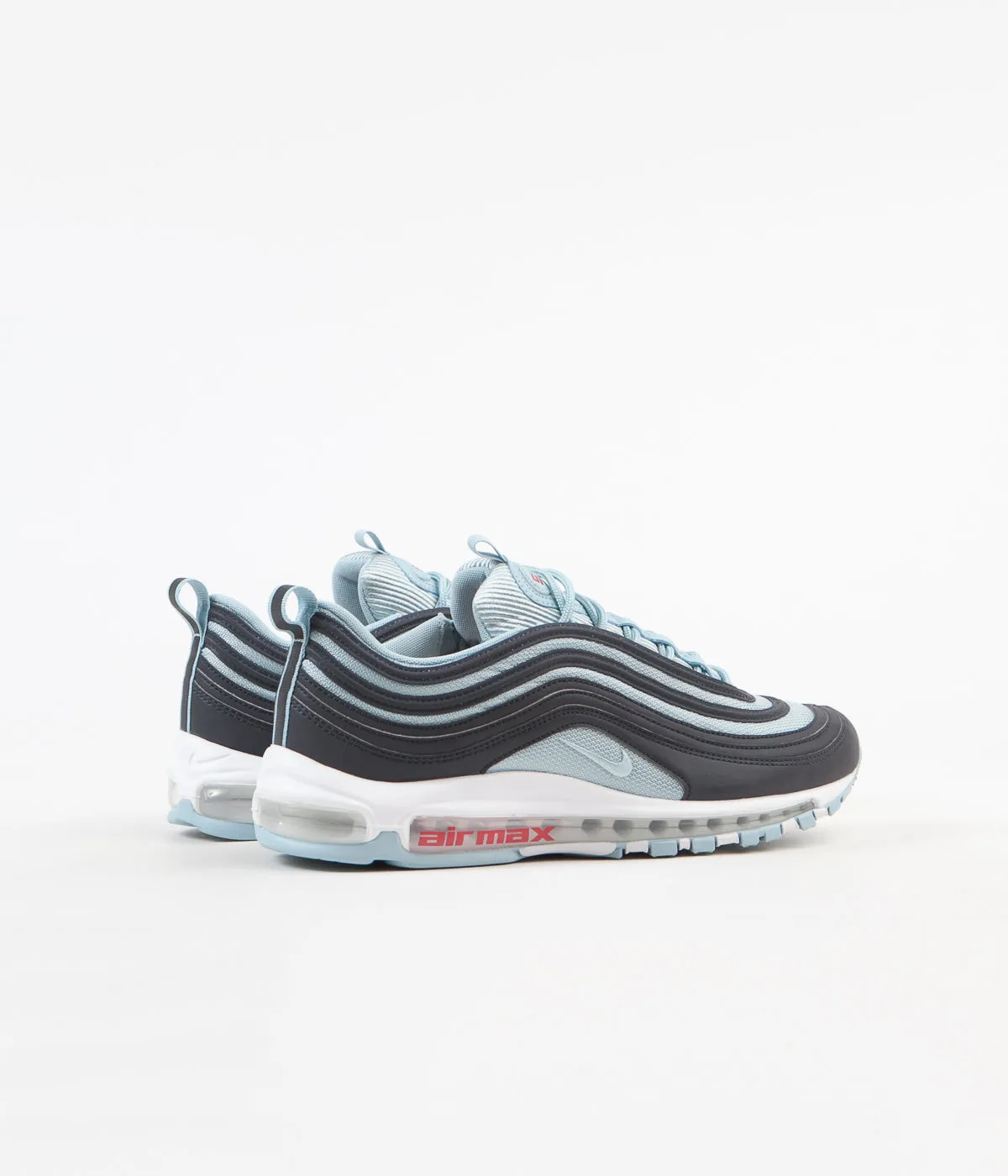 Nike Air Max 97 Premium Shoes - Dark Obsidian / Ocean Bliss - University Red