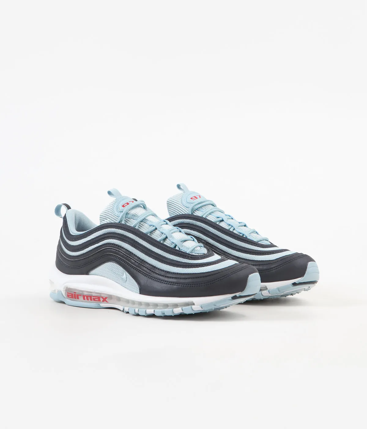 Nike Air Max 97 Premium Shoes - Dark Obsidian / Ocean Bliss - University Red