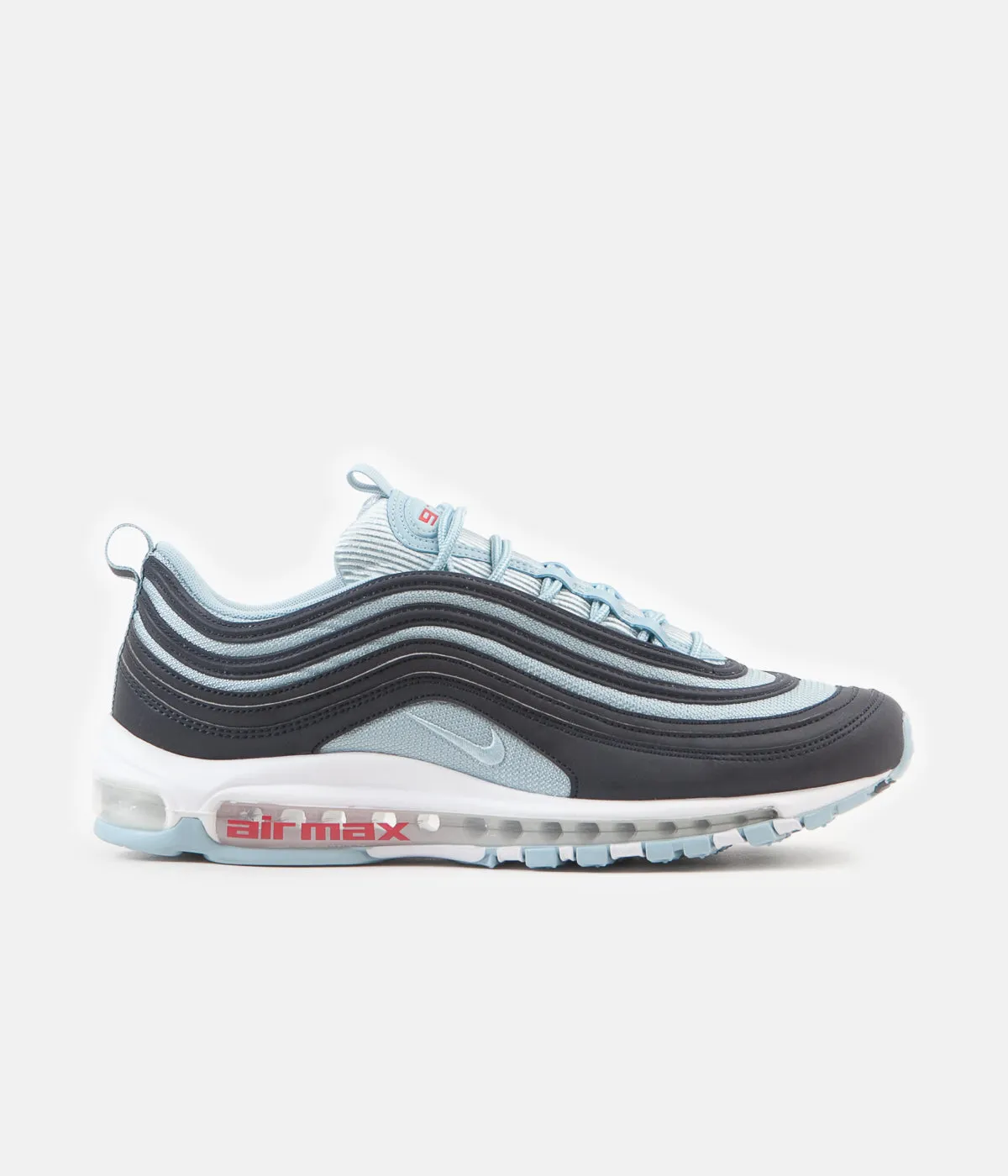 Nike Air Max 97 Premium Shoes - Dark Obsidian / Ocean Bliss - University Red