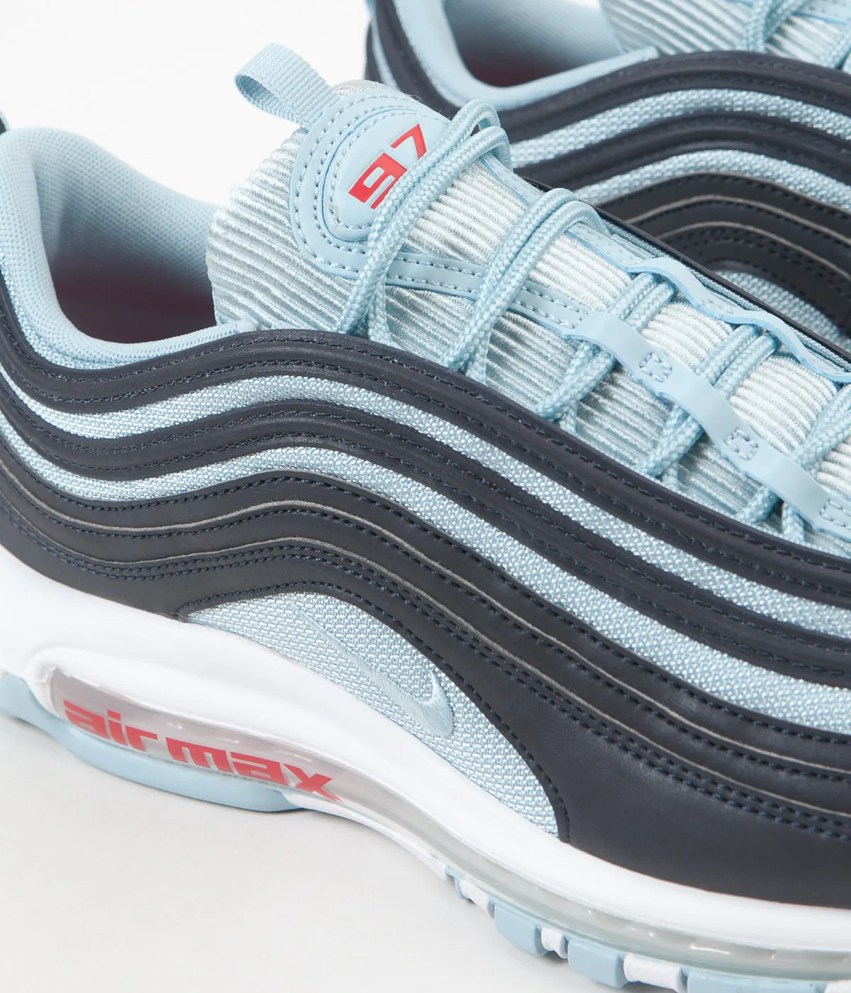 Nike Air Max 97 Premium Shoes - Dark Obsidian / Ocean Bliss - University Red