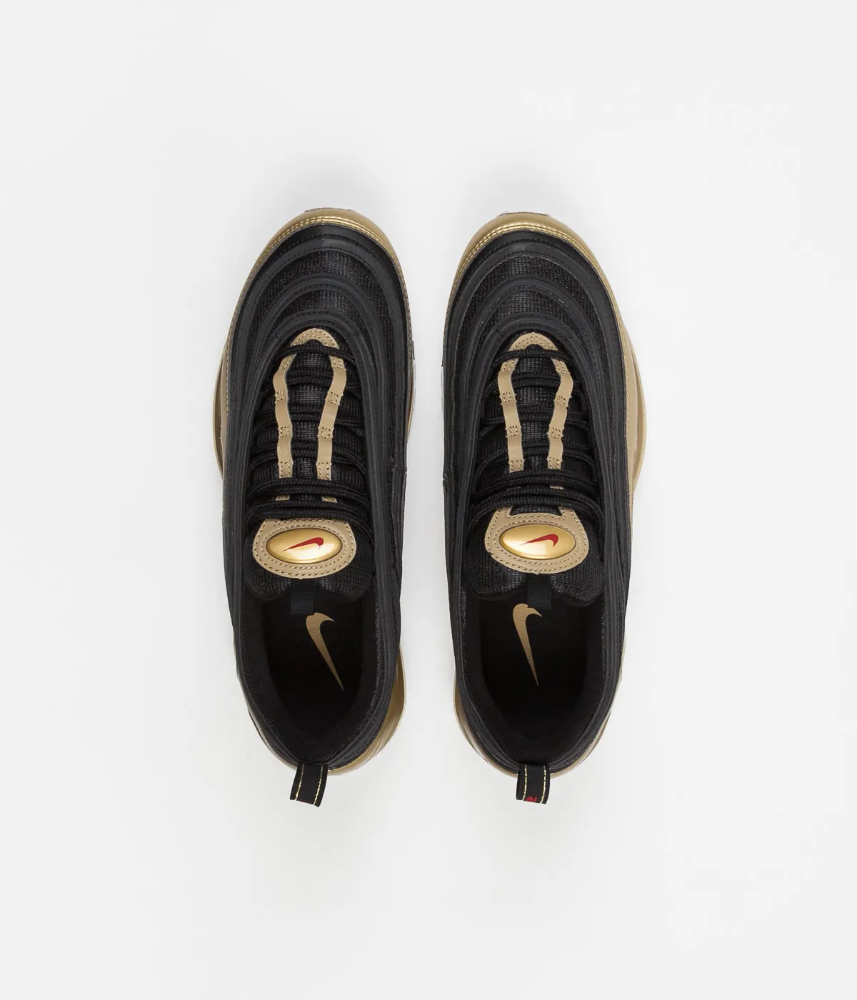 Nike Air Max 97 QS Shoes - Black / Varsity Red - Metallic Gold - White