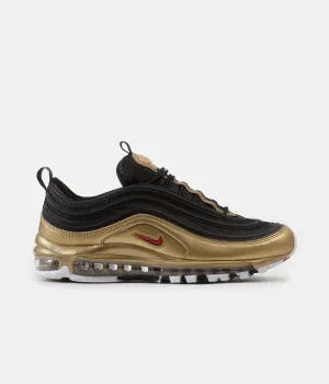 Nike Air Max 97 QS Shoes - Black / Varsity Red - Metallic Gold - White