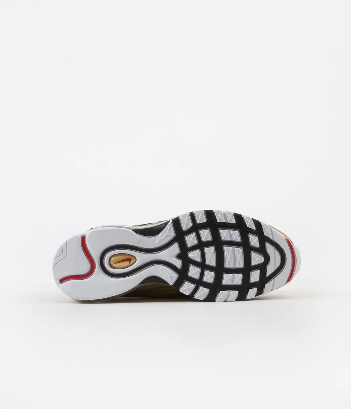 Nike Air Max 97 QS Shoes - Black / Varsity Red - Metallic Gold - White
