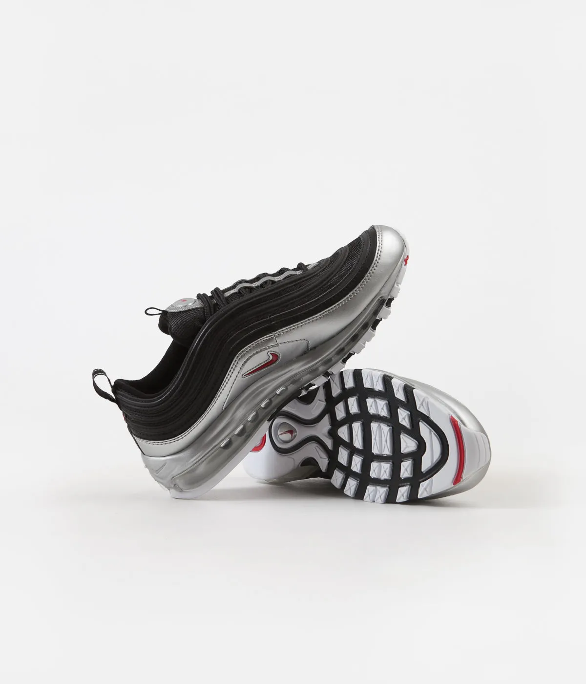 Nike Air Max 97 QS Shoes - Black / Varsity Red - Metallic Silver - White
