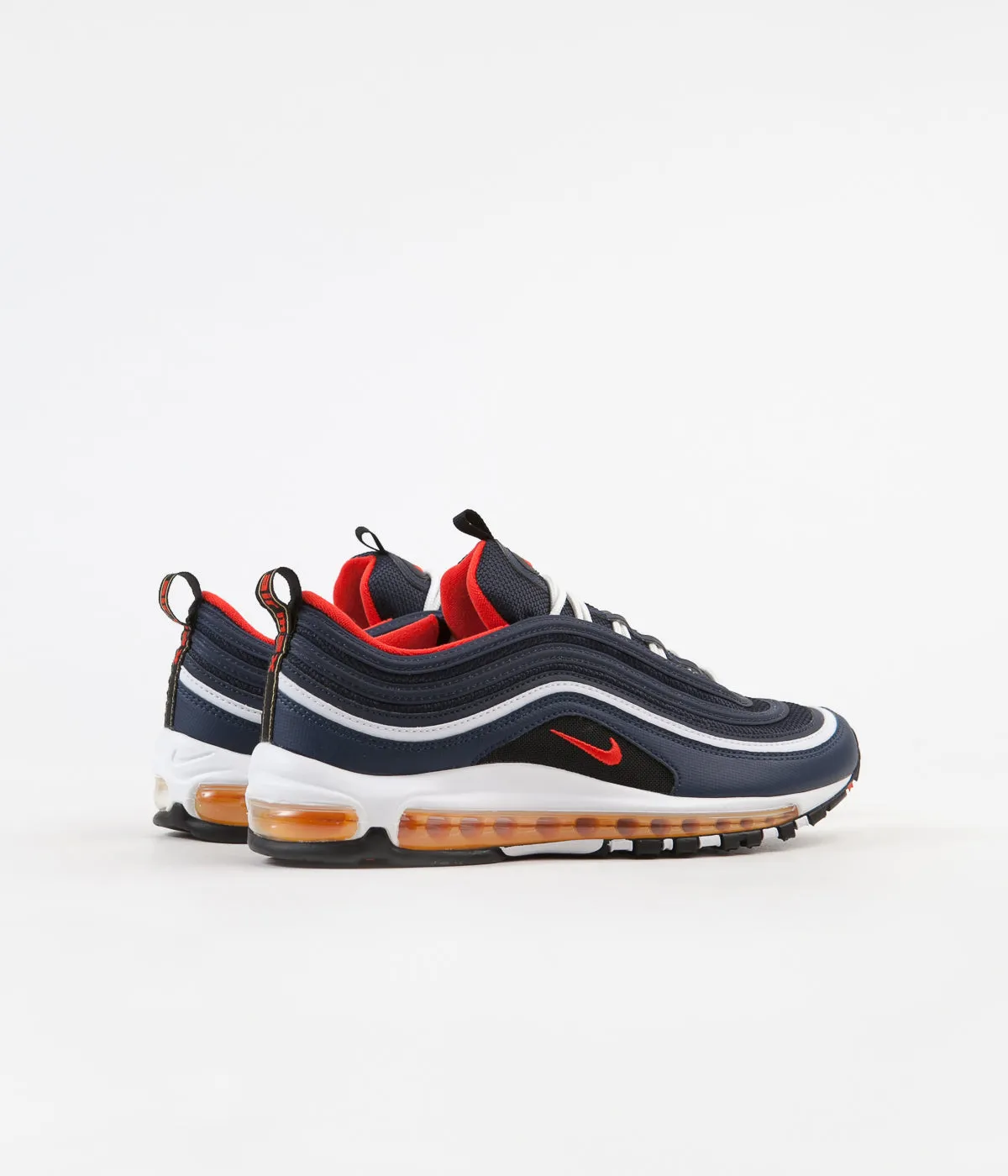 Nike Air Max 97 Shoes - Midnight Navy / Habanero Red - Black - White