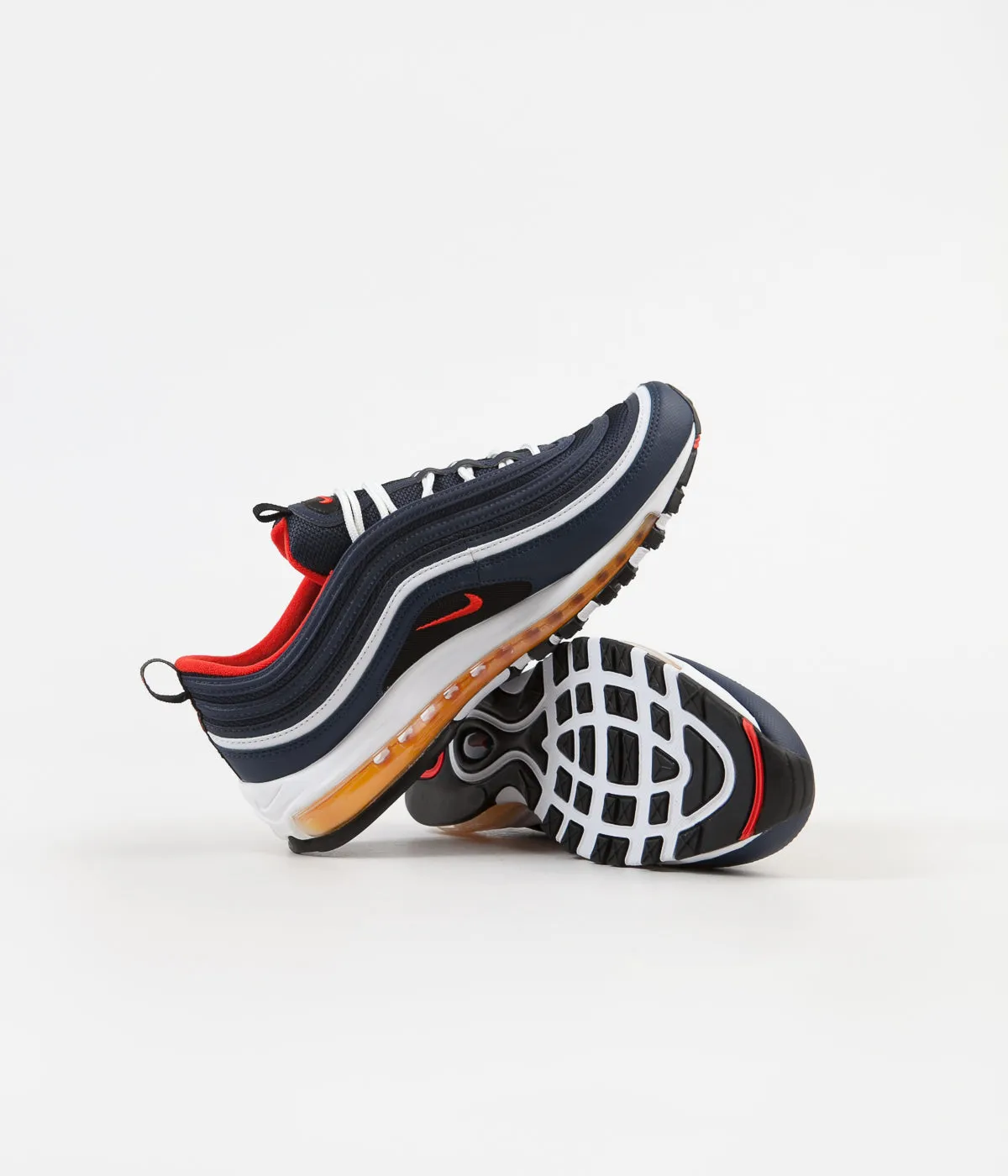 Nike Air Max 97 Shoes - Midnight Navy / Habanero Red - Black - White