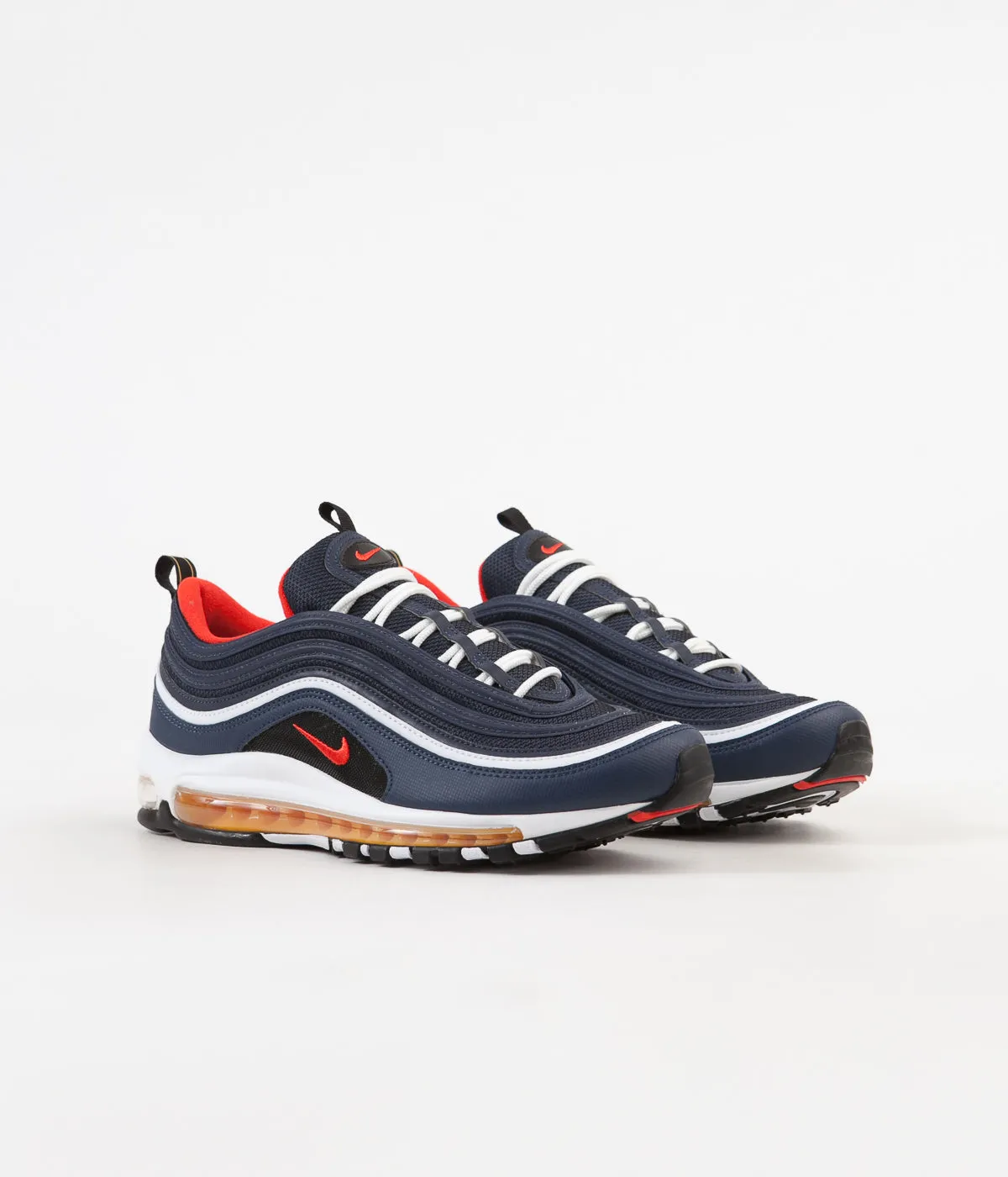 Nike Air Max 97 Shoes - Midnight Navy / Habanero Red - Black - White